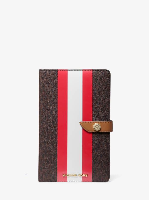 Damske Zápisník Michael Kors Logo Stripe Svetlo Červené - Doplnky Michael Kors Lacne | NWIZR-7302